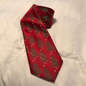 Vintage Nicole Miller 100% Silk Christmas Tree Tie
